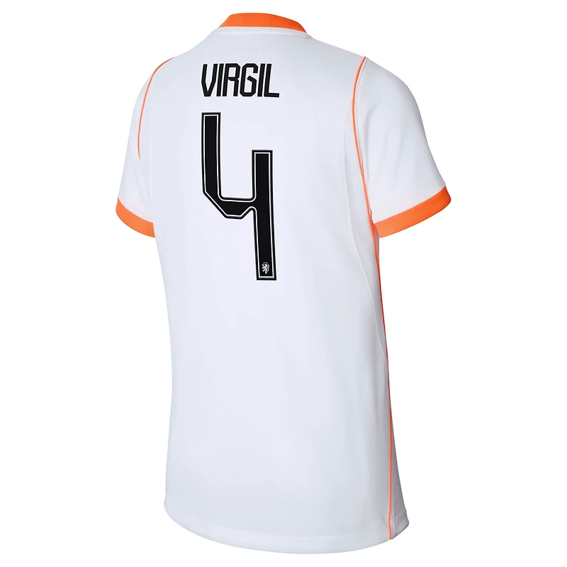 Youth Nike Virgil van Dijk White Netherlands National Team 2026 Away Stadium Replica Jersey