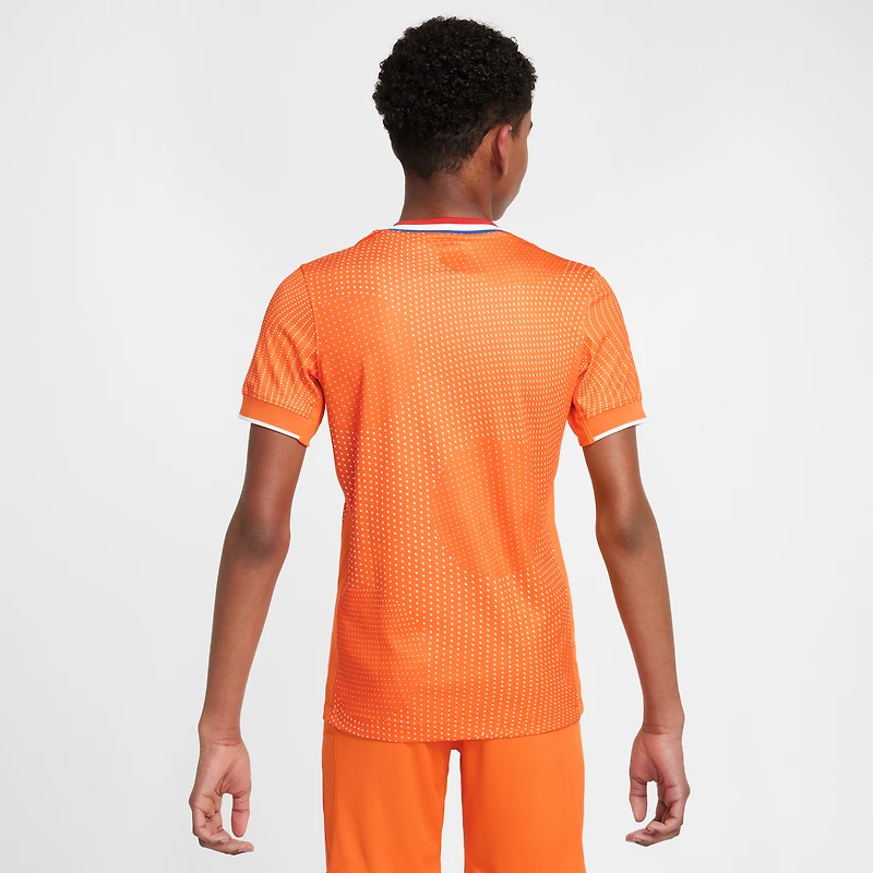 Maillot Nike orange pour jeunes de l'équipe nationale féminine des Pays-Bas 2025/26 à domicile