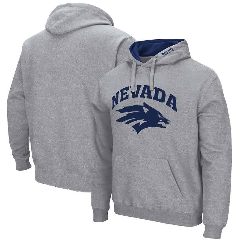 Sweat à capuche Colosseum gris chiné Nevada Wolf Pack Arch and Logo pour homme