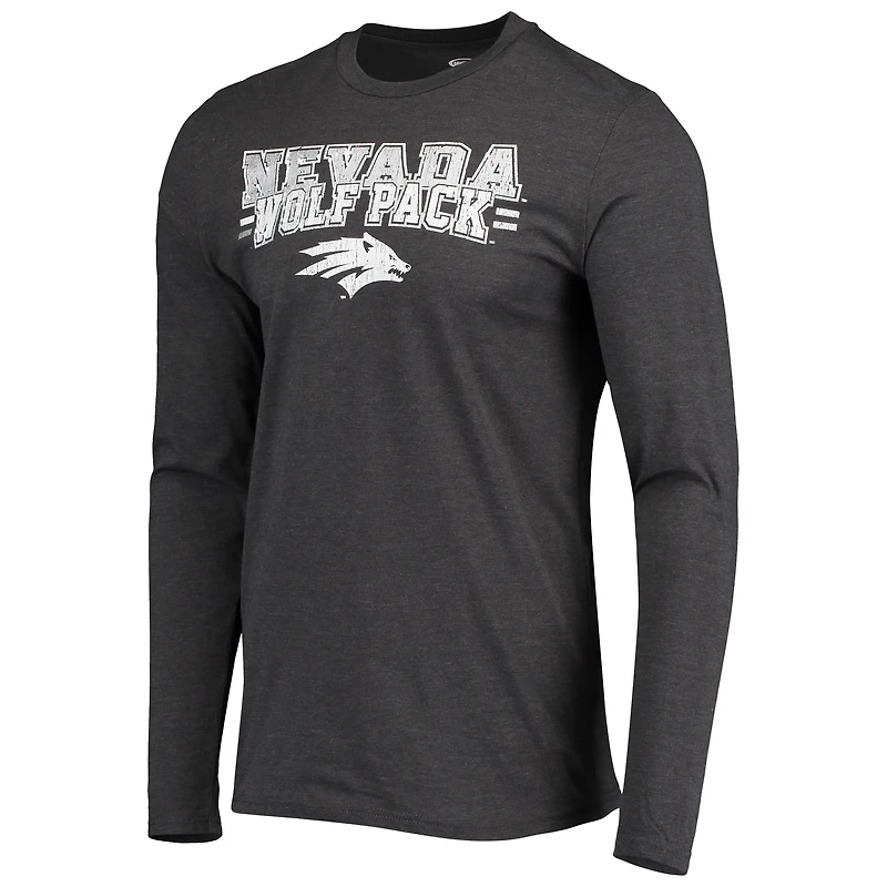 Men's Concepts Sport Navy/Heathered Charcoal Nevada Wolf Pack Meter Long Sleeve Top & Pants Sleep Set