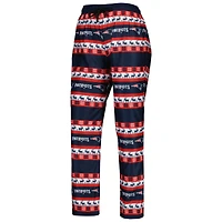 Women's FOCO Navy New England Patriots Wordmark Ugly Pajama Set