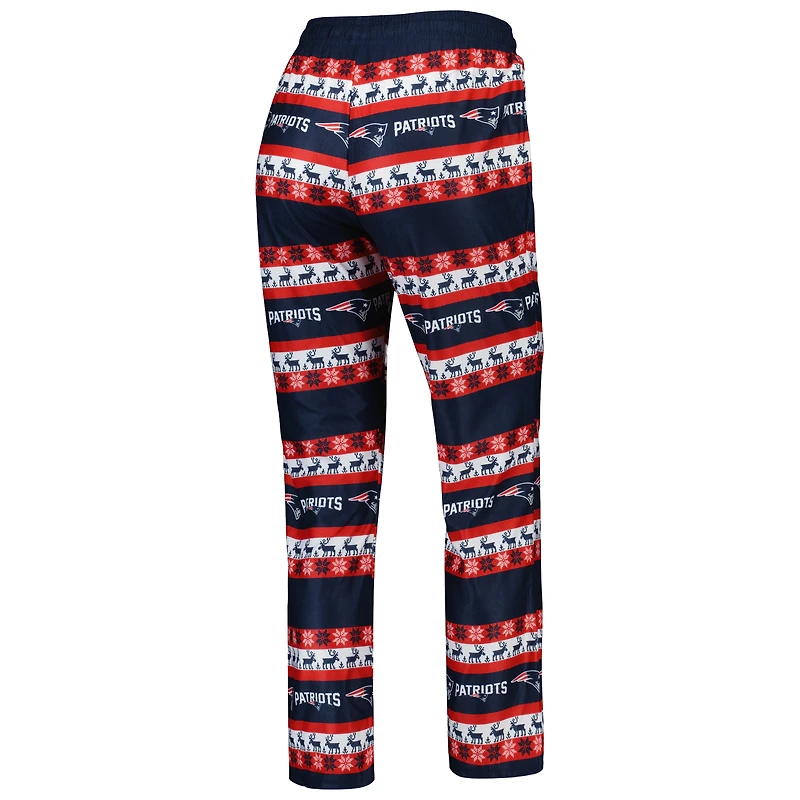 Women's FOCO Navy New England Patriots Wordmark Ugly Pajama Set