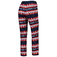Women's FOCO Navy New England Patriots Wordmark Ugly Pajama Set