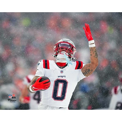 Christian Gonzalez New England Patriots Unsigned 2025 AFC Championship Interception Celebration Photograph