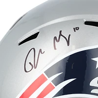 Drake Maye & TreVeyon Henderson New England Patriots Autographed Riddell Speed Replica Helmet