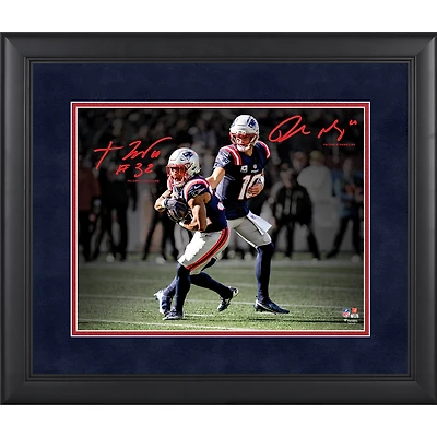 Drake Maye & TreVeyon Henderson New England Patriots Facsimile Signature Framed 11" x 14" Spotlight Photograph