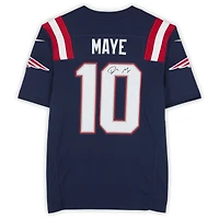 Drake Maye New England Patriots Autographed Navy Limited Jersey