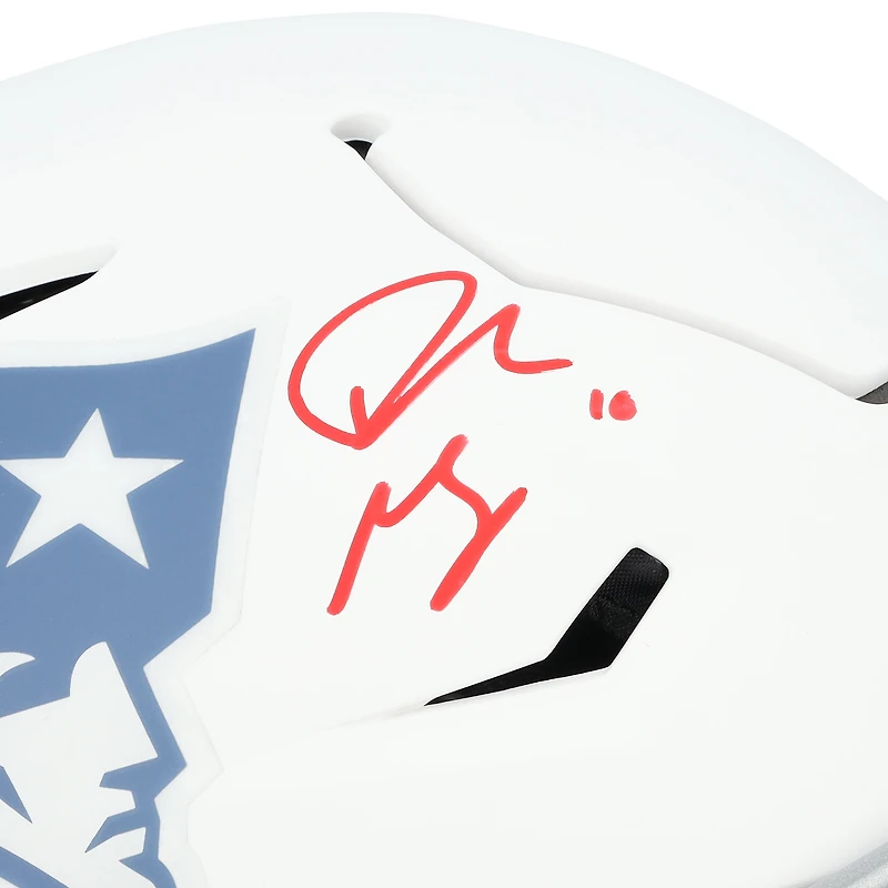 Drake Maye New England Patriots Autographed Riddell Rivalry Speed Flex Authentic Helmet