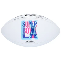 Drake Maye New England Patriots Autographed Super Bowl LX Wilson White Panel Football