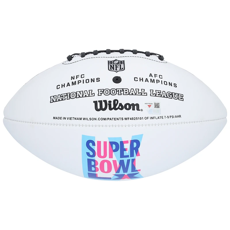 Drake Maye New England Patriots Autographed Super Bowl LX Wilson White Panel Football