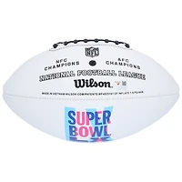 Drake Maye New England Patriots Autographed Super Bowl LX Wilson White Panel Football