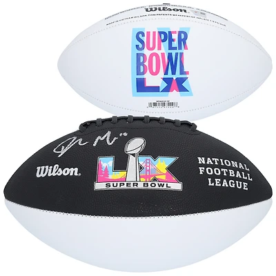 Drake Maye New England Patriots Autographed Super Bowl LX Wilson White Panel Football