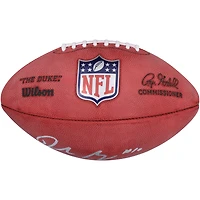 Ballon de football américain Wilson Duke en couleur, autographié par Drake Maye (New England Patriots)