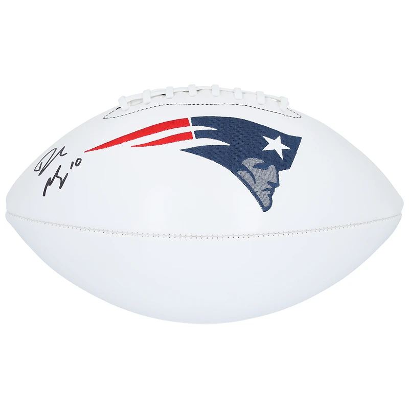 Drake Maye New England Patriots Autographed Wilson White Panel Football
