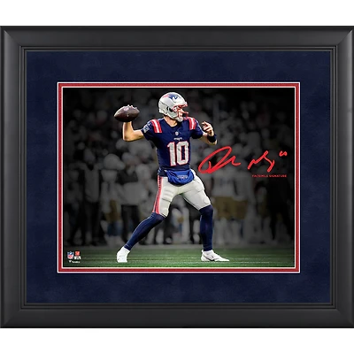 Drake Maye New England Patriots Facsimile Signature Framed 11" x 14" Spotlight Photograph