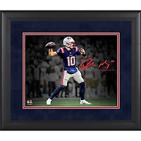 Drake Maye New England Patriots Facsimile Signature Framed 11" x 14" Spotlight Photograph