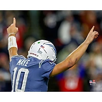 Drake Maye New England Patriots Unsigned 2025 Week 11 Arms Up Touchdown Celebration Photograph