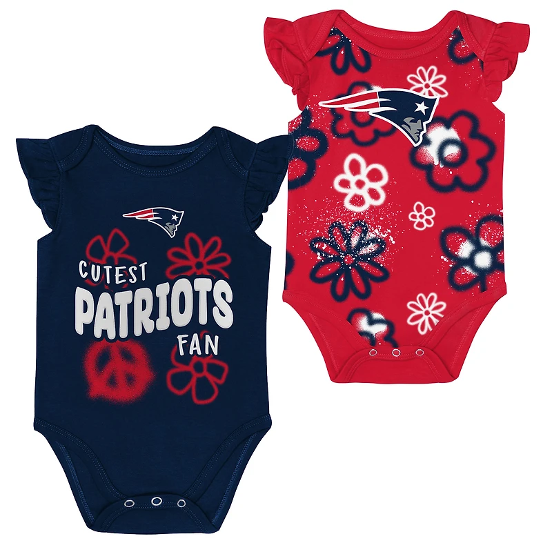 Girls Newborn & Infant Outerstuff New England Patriots The Sunshine Two-Piece Bodysuit Set