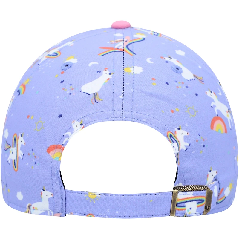 Chapeau réglable de nettoyage de licorne des New England Patriots violet pour filles d'âge préscolaire '47