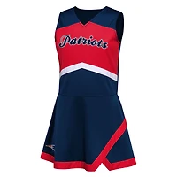 Filles préscolaire marine New England Patriots deux pièces Cheer Captain Jumper Dress avec Bloomer Set