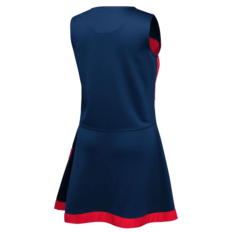 Filles préscolaire marine New England Patriots deux pièces Cheer Captain Jumper Dress avec Bloomer Set