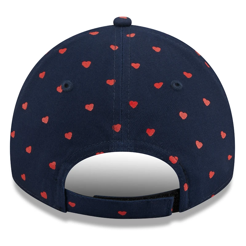 Girls Toddler Navy New England Patriots Hearts 9TWENTY Adjustable Hat