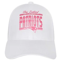 Girls Youth New England Patriots All White Structured Adjustable Hat