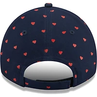 Girls Youth New Era  Navy New England Patriots Hearts 9TWENTY Adjustable Hat