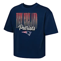 Girls Youth Outerstuff  Navy New England Patriots Big City Boxy T-Shirt