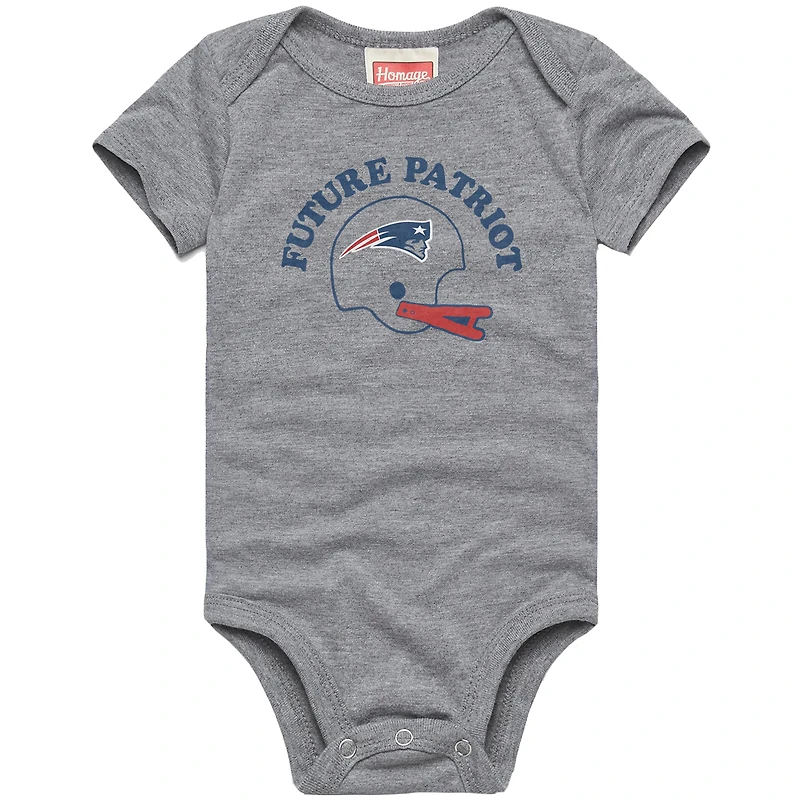Infant Homage Gray New England Patriots Future Fan Tri-Blend Bodysuit