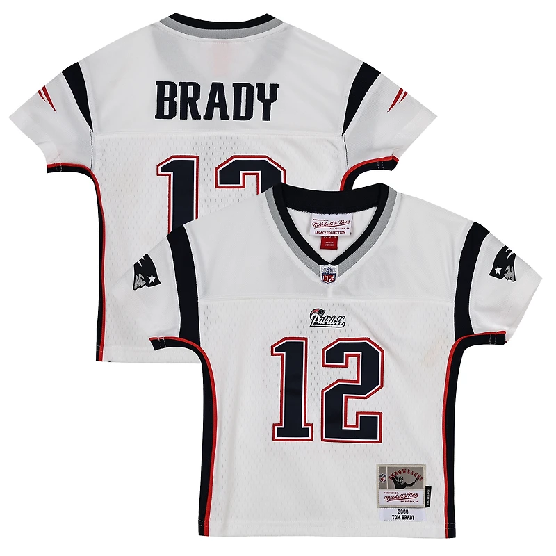 Maillot réplique Legacy 2000 blanc Tom Brady des New England Patriots pour bébé Mitchell & Ness