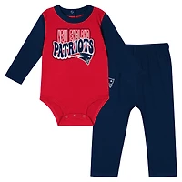 Ensemble body à manches longues et pantalon Double Up pour bébé New England Patriots