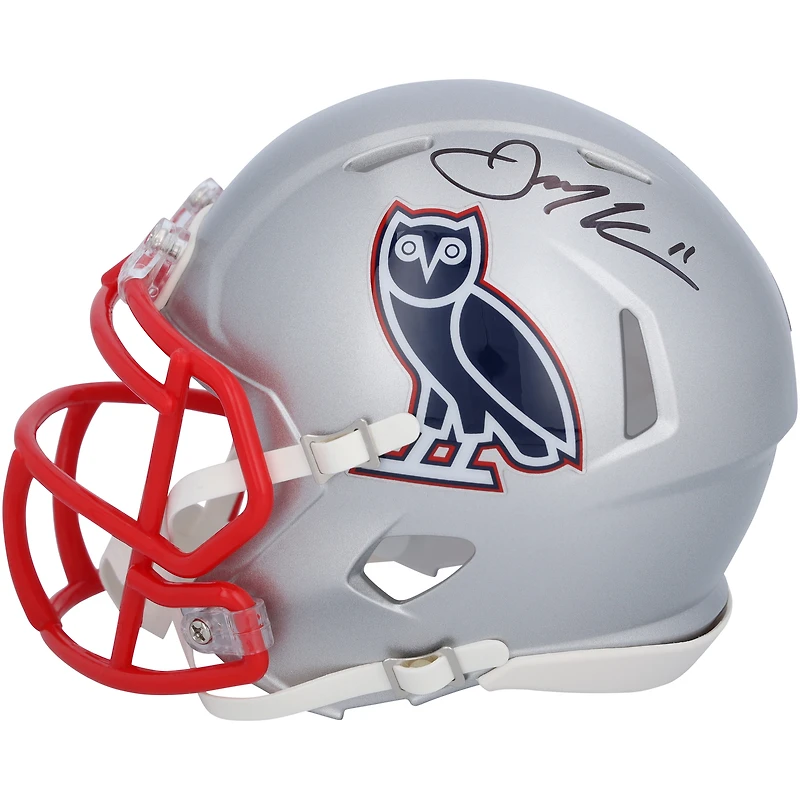Casque Riddell OVO Speed ​​Mini autographié par Julian Edelman, des New England Patriots