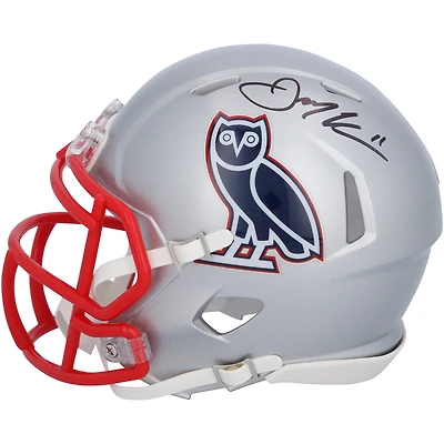 Casque Riddell OVO Speed ​​Mini autographié par Julian Edelman, des New England Patriots