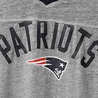 Junior's Heathered Gray New England Patriots Let's Huddle Burnout T-Shirt