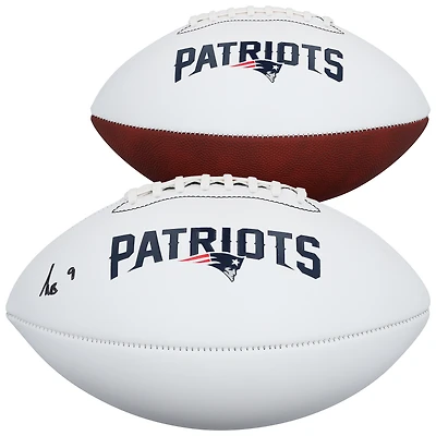 Kayshon Boutte New England Patriots Autographed Franklin White Panel Football