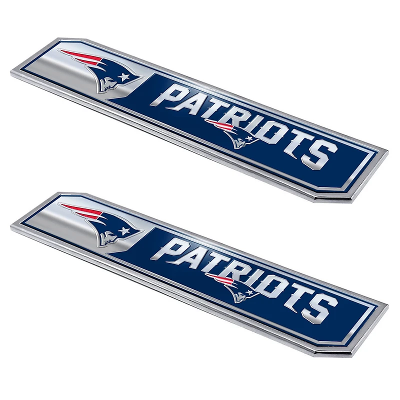 Logo Brands  New England Patriots 2-Pack Embossed Truck Emblem Set