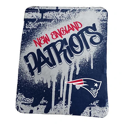 Logo Brands New England Patriots 50" x 60" Classic Graffiti Fleece Throw Blanket