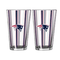 Logo Brands New England Patriots Two-Piece 16oz. Striped Pint Glass Set