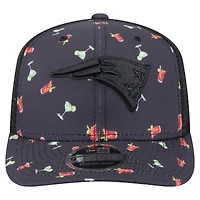Men's New Era  Navy/Black New England Patriots Adventure Drinks Pattern 9SEVENTY Stretch-Snap Hat