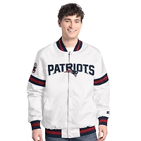 Men's Starter  White New England Patriots Scout Full-Snap Varsity Jacket