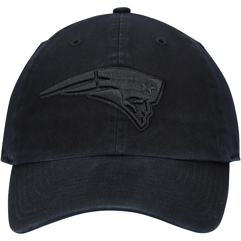 Men's '47 Black New England Patriots Team Tonal Clean Up Adjustable Hat