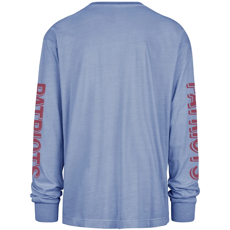 T-shirt à manches longues rétro bleu « 47 » pour homme des New England Patriots, Cairn Ravine Foundation
