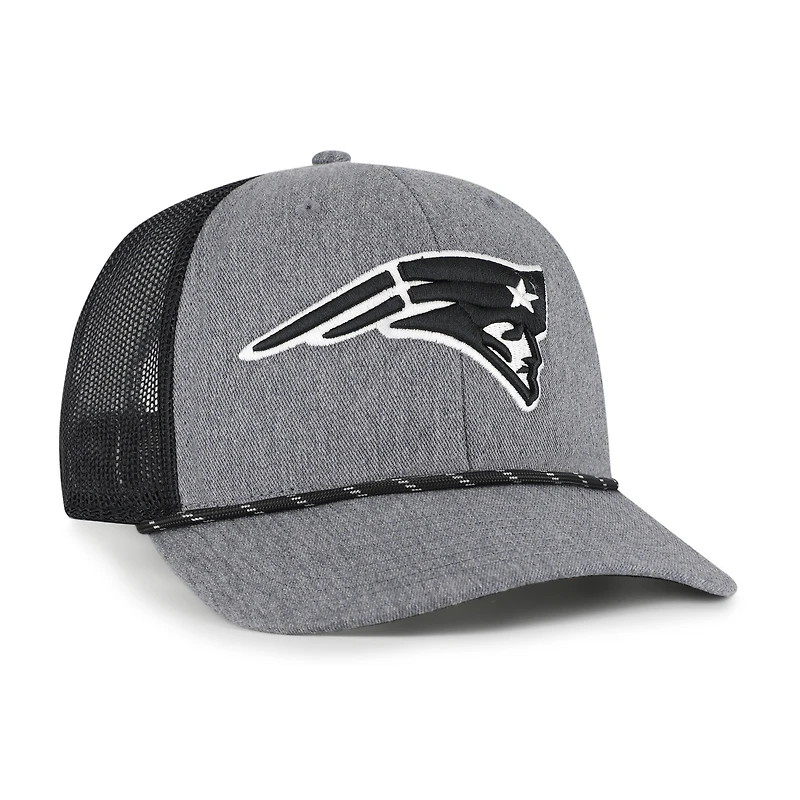 Casquette ajustable en corde de carbone des Patriots de la Nouvelle-Angleterre « 47 » pour homme, couleur anthracite chiné