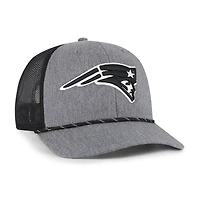 Casquette ajustable en corde de carbone des Patriots de la Nouvelle-Angleterre « 47 » pour homme, couleur anthracite chiné