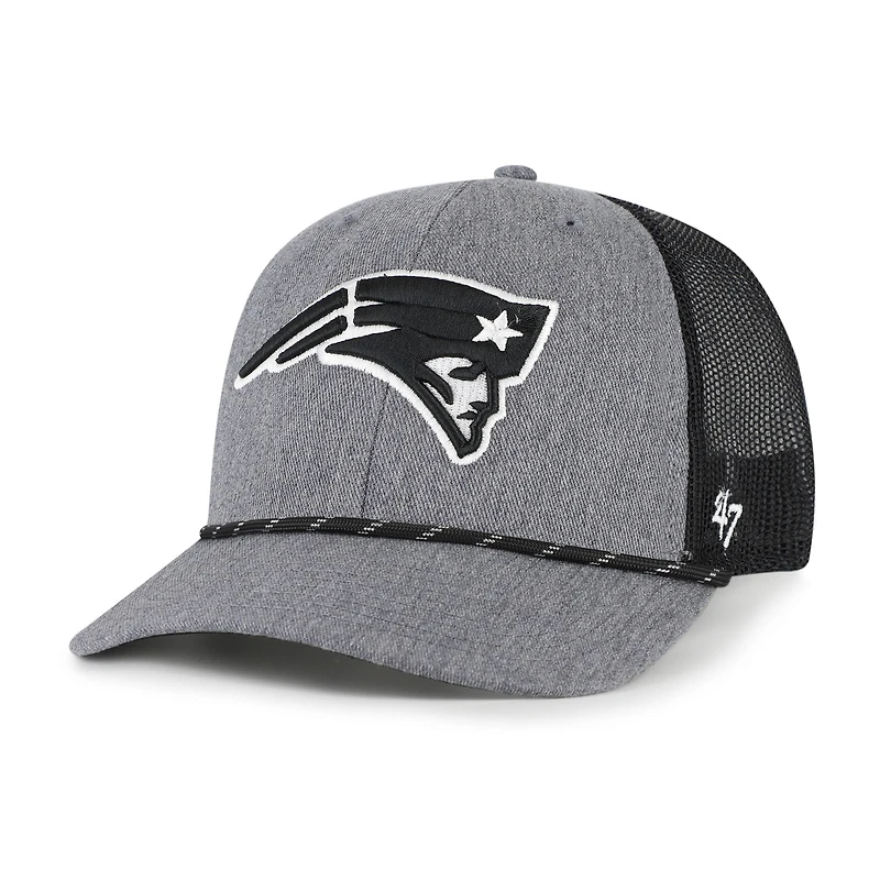 Casquette ajustable en corde de carbone des Patriots de la Nouvelle-Angleterre « 47 » pour homme, couleur anthracite chiné