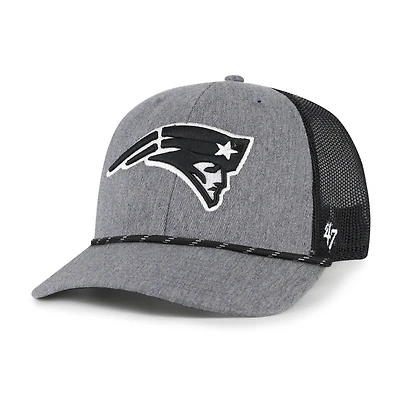 Casquette ajustable en corde de carbone des Patriots de la Nouvelle-Angleterre « 47 » pour homme, couleur anthracite chiné
