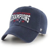 Men's '47 Navy New England Patriots 2025 AFC East Division Champions Clean Up Adjustable Hat