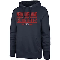 Men's '47 Navy New England Patriots Box Out Headline Pullover Hoodie