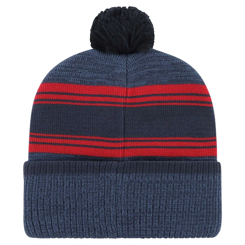 Bonnet en tricot à revers Fadeout '47 Navy New England Patriots pour hommes avec pompon
